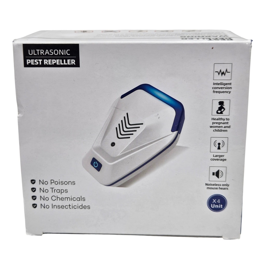 Ultrasonic Pest Repeller 4 Pack Indoor Plug-in Electronic Insect Rodent Control